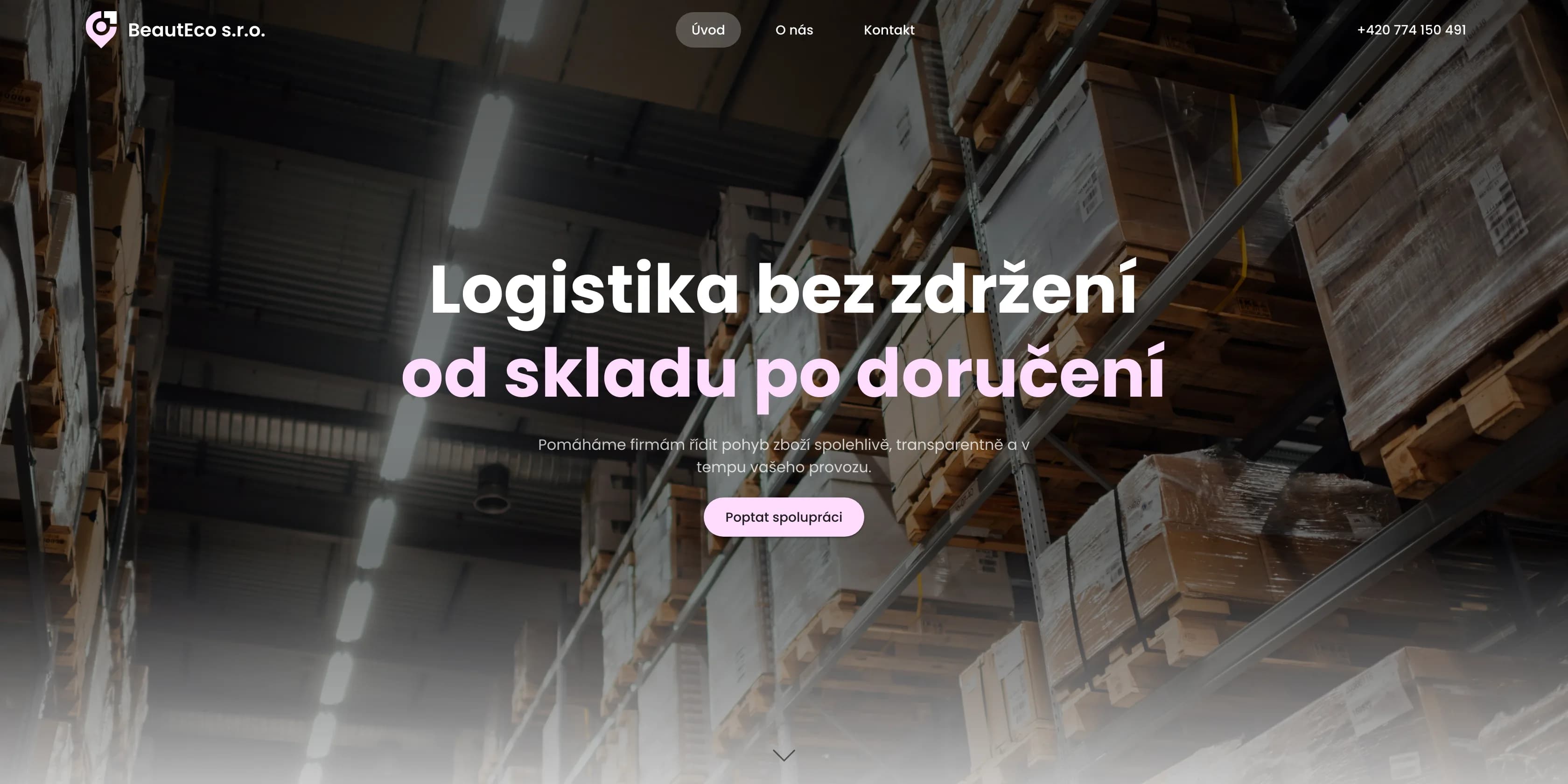 Úvodní stránka webu BeautEco — desktop
