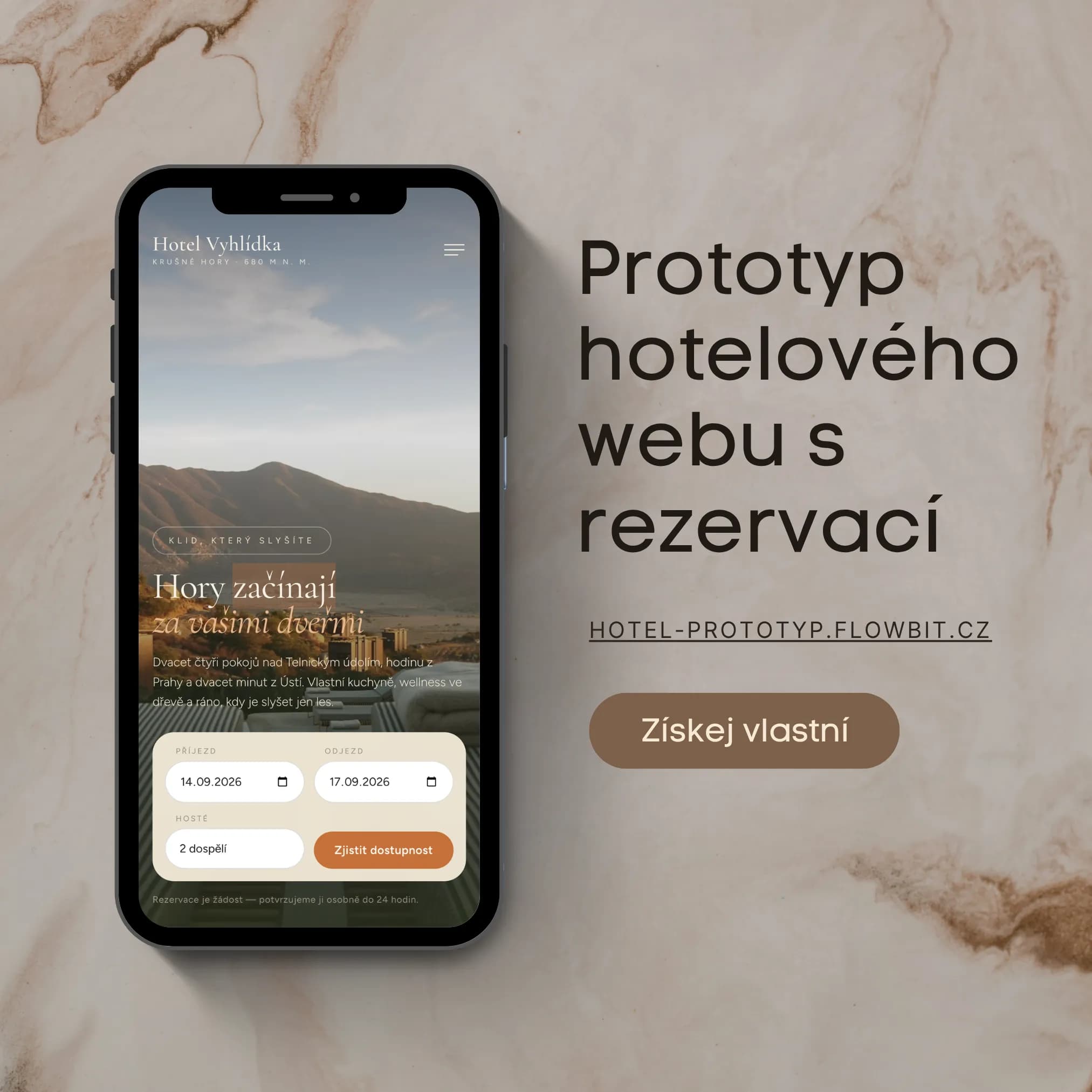 Prototyp hotelového webu s rezervací — Vlastní prototyp