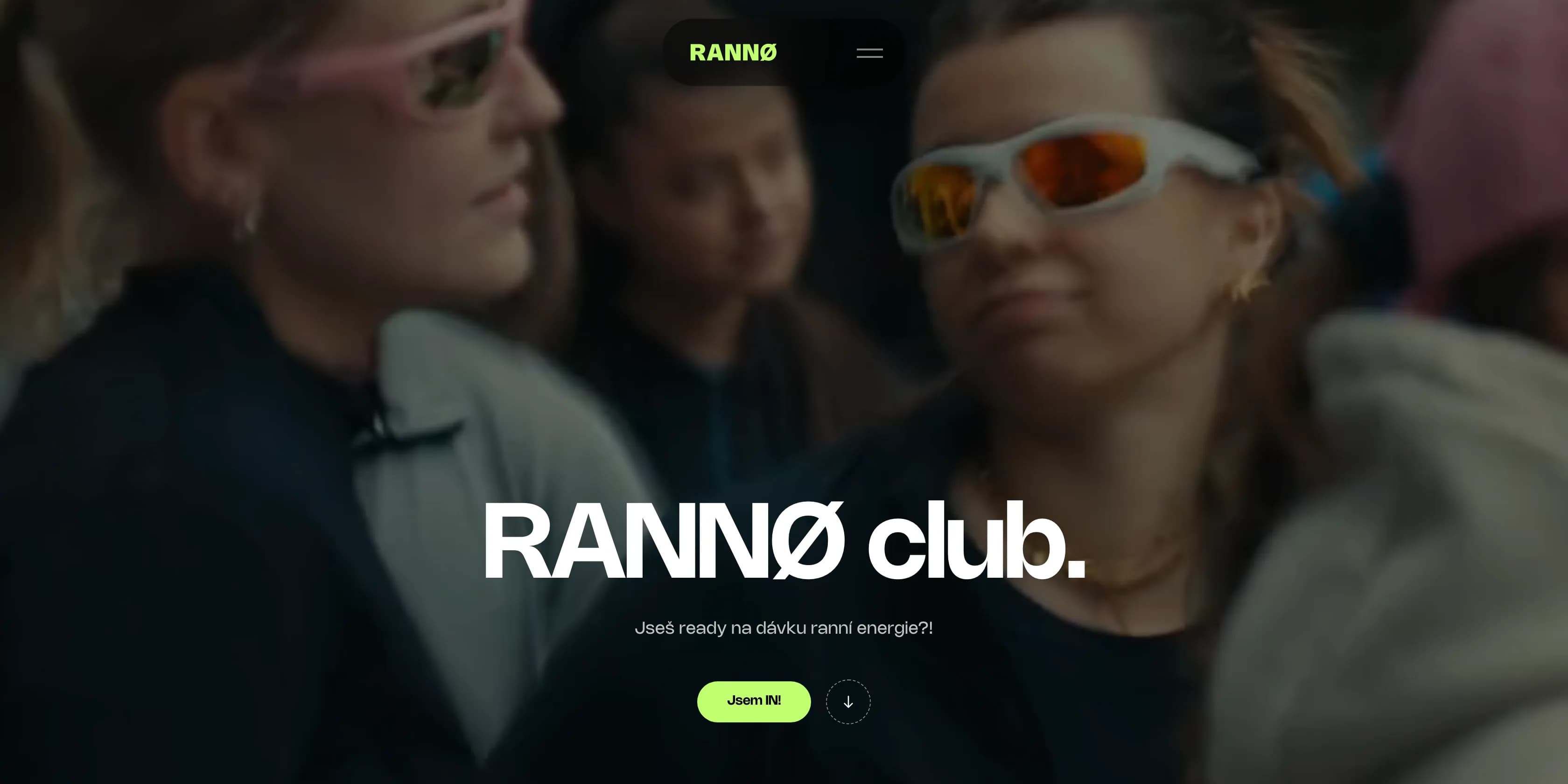 Úvodní stránka webu běžeckého klubu — desktop