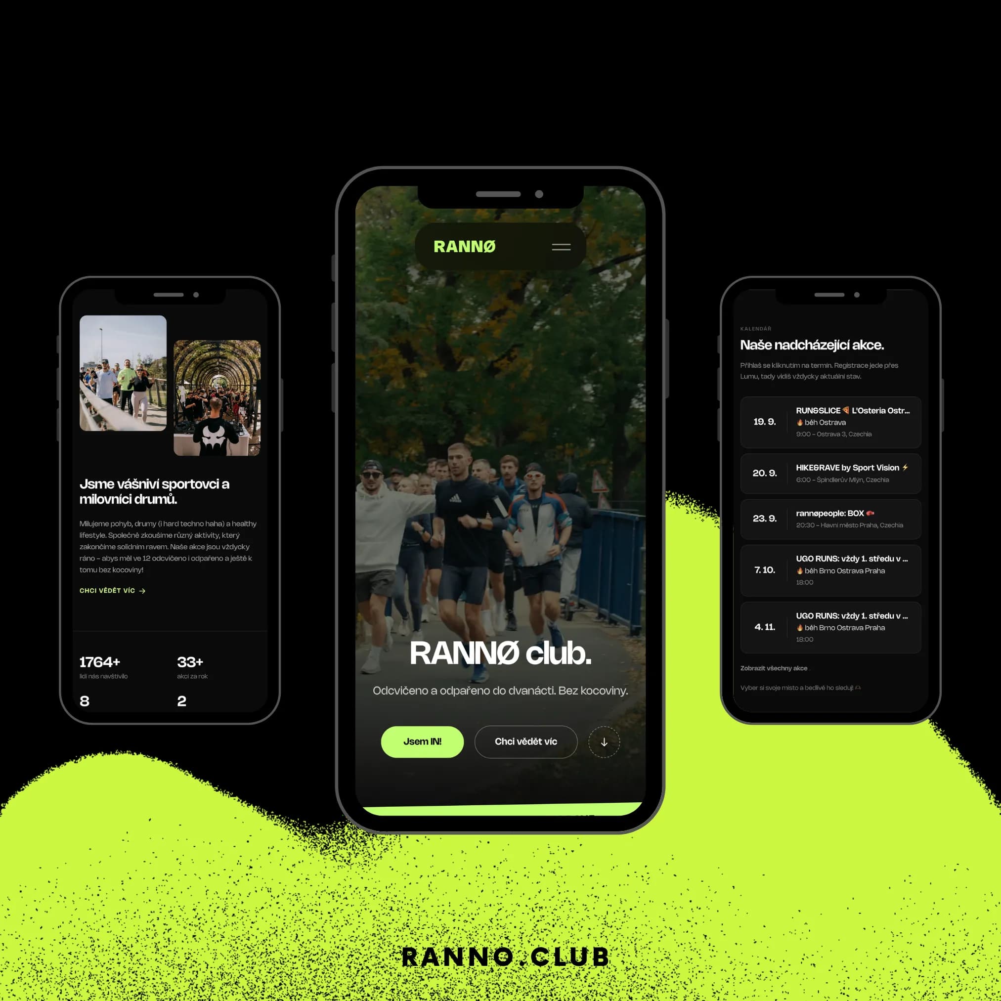 Prezentační web pro ranní běžecký klub — RANNØ club